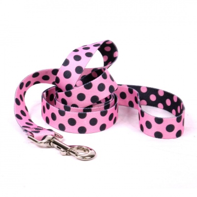 Yellow Dog Design Pink/Black Polka Dot Lead, 3/4 x 48-inch RRP £12.99 CLEARANCE XL £5.99